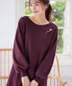 Tiaclasse L 【安田美沙子さん着用・洗える】ボリュームパフスリーブニットチュニック