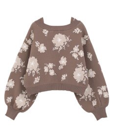 earth music&ecology SET2点フラワージャガードカーデ+ビスチェ