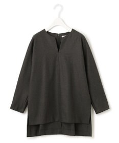 ICB 【洗える・WEB限定カラーあり】 ウールミルドサキソニー キーネックブラウス