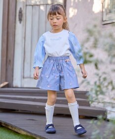 ANY KIDS フラワー 刺繍 キュロット