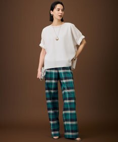 自由区 L 【人気素材・新色追加】ラスティックメッシュドルマンスリーブ Tブラウス