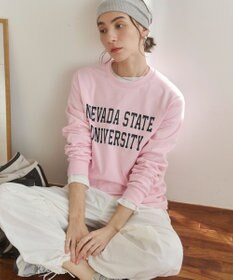 WEGO 【ANGIE VINTAGE】GILDAN カレッジロゴ オーバーサイズ プリント ロンT