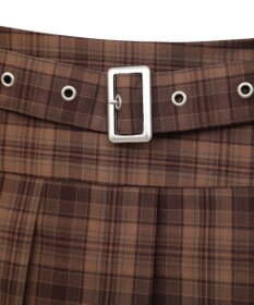 earth music&ecology ベルト付きプリーツミニスカート