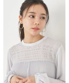 earth music&ecology レースプリーツブラウス