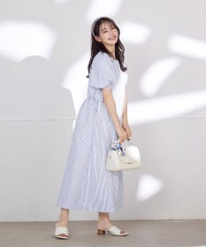 Tiaclasse L 【洗える】バルーンスリーブサイドギャザーワンピース