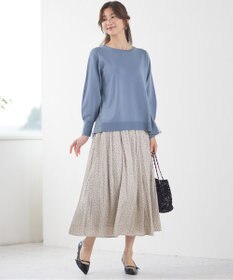 ANY SIS 【WEB・一部店舗限定】バックチュールコンビ ニット