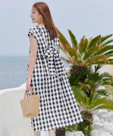 Tiaclasse L 【2WAY・洗える】ウエストリボンフレンチスリーブマキシワンピース