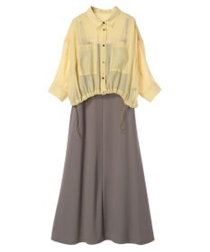 YECCA VECCA 【2点SET】シアーシャツ×Aラインキャミワンピース