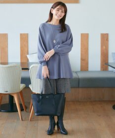 Tiaclasse L 【安田美沙子さん着用・洗える】ボリュームパフスリーブニットチュニック