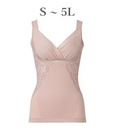 BRADELIS New York 【BRADELIS NewYork peace】綿混キャッチャーカップレースブラキャミ24 ノンワイヤー 補正 下着 ボディスーツ カップ付き ブラトップ