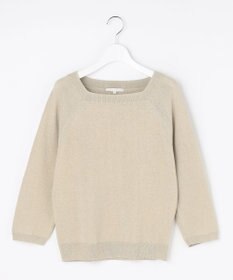 自由区 L ペーパーコットンスクエアネックニット プルオーバー