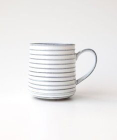 たち吉 【たち吉】粉引しのぎマグ（細ボーダー）〈１個〉波佐見焼