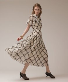 GRACE CONTINENTAL チェックプリントプリーツワンピース