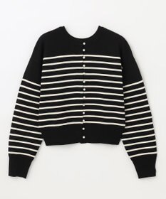 ANY L 【前後着用可能/洗濯機可】２WAYパールニットカーディガン