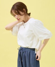 ANY チュールコンビパフスリーブプルオーバー