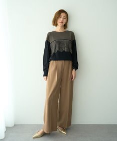 YECCA VECCA 金釦アクセントベルトワイドパンツ