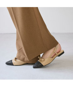 MODE ET JACOMO <carino>グリッターコンビフラットシューズ