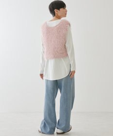 AMERICAN HOLIC 選べる丈２サイズ前後２ｗａｙシャギーベスト