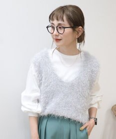 AMERICAN HOLIC 選べる丈２サイズ前後２ｗａｙシャギーベスト