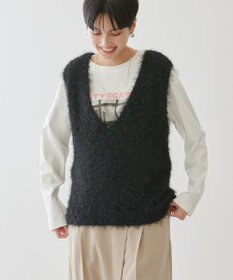 AMERICAN HOLIC 選べる丈２サイズ前後２ｗａｙシャギーベスト