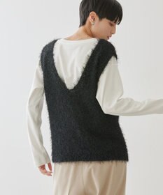 AMERICAN HOLIC 選べる丈２サイズ前後２ｗａｙシャギーベスト