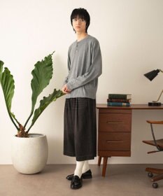 WEGO リングドットヘンリーネックプルオーバー