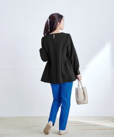 Tiaclasse 【ダブルクロス】パフスリーブペプラムチュニックブラウス