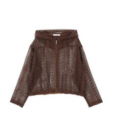 AMERICAN HOLIC 【先行予約】幾何学レースフードシャツ