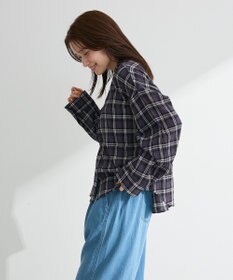Green Parks スカーフ付チェックシャツ