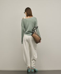 GRACE CONTINENTAL ラメリブクルーニットトップ