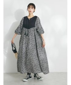 CRAFT STANDARD BOUTIQUE インド綿混キルト切替花柄ワンピース