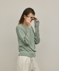 GRACE CONTINENTAL ラメリブクルーニットトップ
