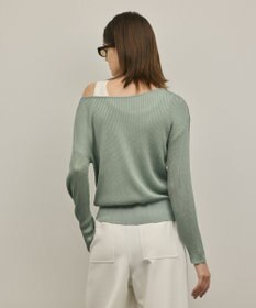 GRACE CONTINENTAL ラメリブクルーニットトップ