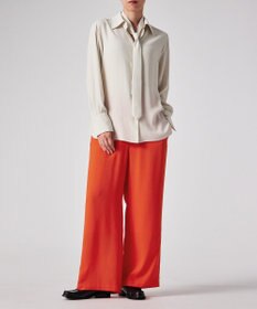 Paul Smith バックサテン ジョーゼット ワイドパンツ