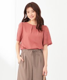 ANY SIS L 【洗える】エンブロイダリーフレアスリーブ ブラウス