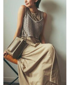 Green Parks ニットビスチェ付きカットソーワンピース