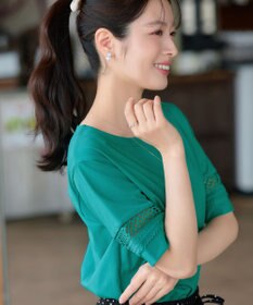 Tiaclasse 「サマケア」レーススリーブトップス