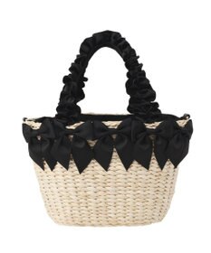 Maison de FLEUR 【2Way】フリルハンドルメイズリボン2Wayカゴバッグ