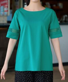 Tiaclasse 「サマケア」レーススリーブトップス