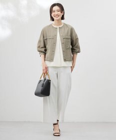 J.PRESS LADIES L 【洗える・抗菌防臭・吸水速乾】サッカージャージー フレンチスリーブ カットソー