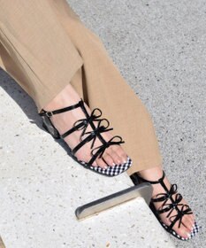 Bridget Birkin 【Bridget Birkin】ギンガムチェックリボンサンダル