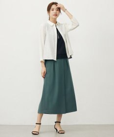 J.PRESS LADIES L 【人気のため追加・洗える】ノースリーブスムースジャージー レース カットソー
