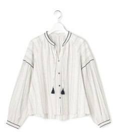 23区 L 【SLOW/一部店舗限定】ストライプエンブロイダリー ブラウス