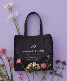 Maison de FLEUR サテンフリルスクエアトートバッグ