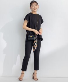 組曲 S 【吸湿・冷感・UVケア】ジョーゼットジャージーバックフリル Tブラウス