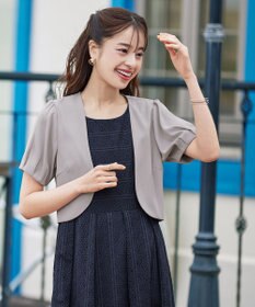 Tiaclasse 【洗える】大人上品なタックパフスリーブボレロ