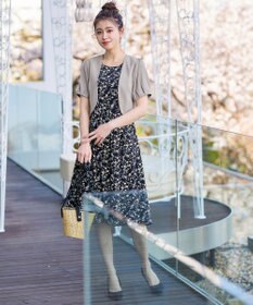 Tiaclasse 【洗える】大人上品なタックパフスリーブボレロ