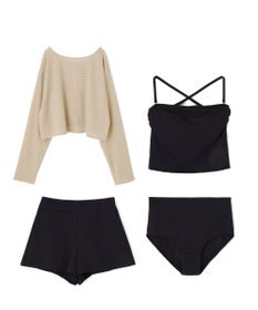San-ai Resort（三愛水着楽園） 【WEB限定】ニットレーストップス付き4点セット水着