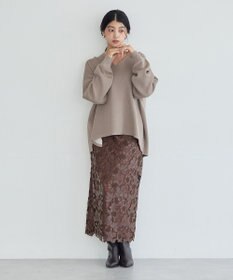 YECCA VECCA Vネック配色デザインニット