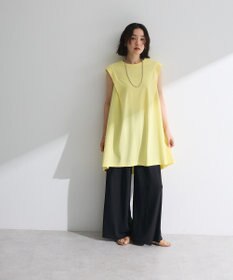 Green Parks 配色ステッチノースリーブチュニック